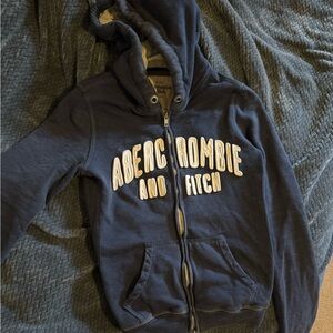 Abercrombie & Fitch Navy Blue Zip-Up Hoodie